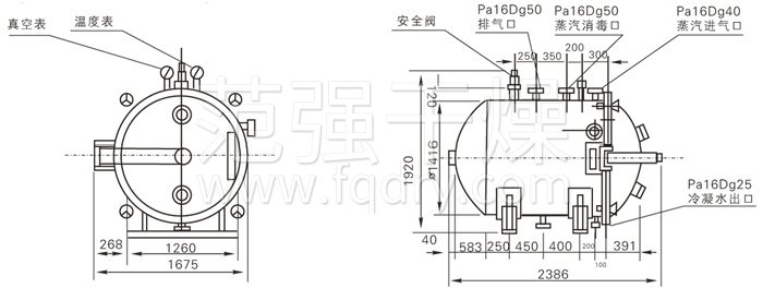 圓形靜態(tài)真空干燥機結(jié)構(gòu)示意圖